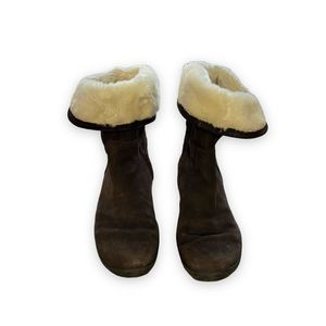 Geox Brown Winter Boots with Cream Fur Lining